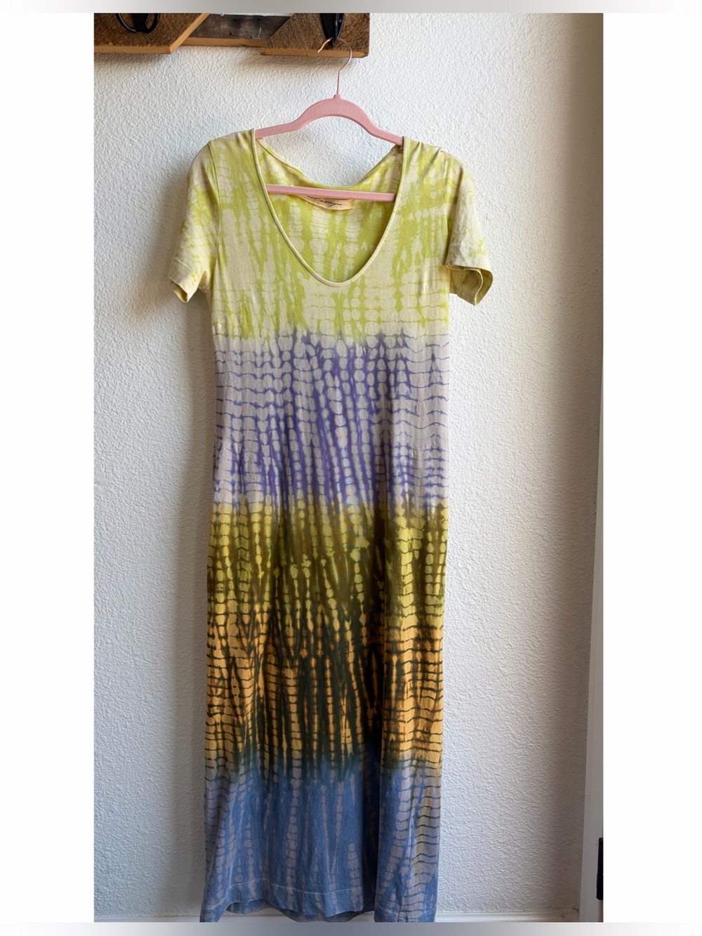 Raquel Allegra Christy Dress in Moss Lavender Tie Dye XS - Picture 2 of 7